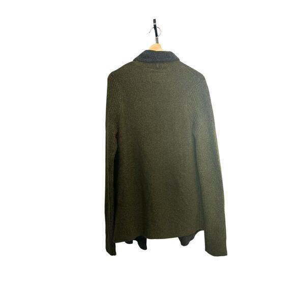 Abercrombie &‎ Fitch Shawl Collar Cardigan Sweater Olive Green Size Medium - Picture 8 of 8